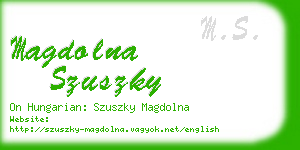 magdolna szuszky business card